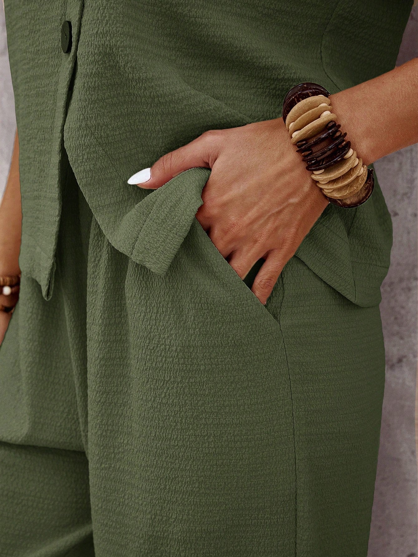 Conjunto Loungewear De Viscose Com Botões Laterais E Calça Jogger