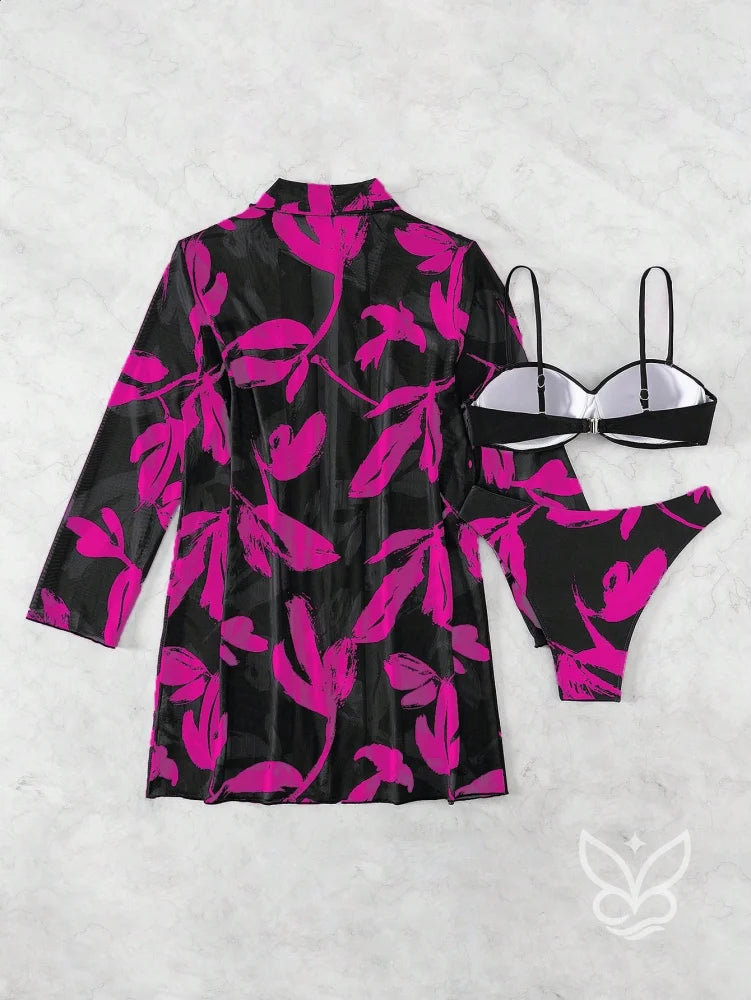 Biquíni Bandeau Push Up Com Saída Saia Peplum Biquíni Bandeau Push Up Com Saída Saia Peplum