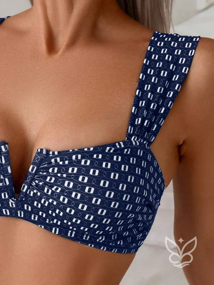 Biquíni Estampado Com Alças Largas E Cintura Alta Biquíni Estampado Com Alças Largas E Cintura Alta