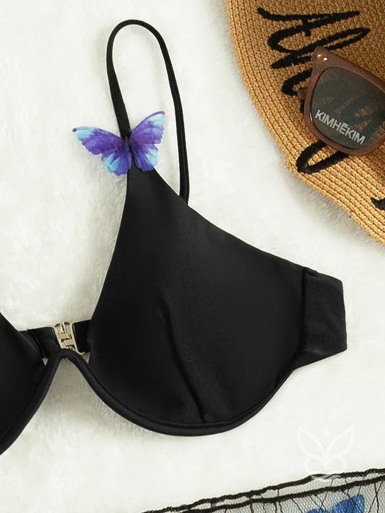Biquíni Push Up Com Borboleta E Saída Saia Praia Biquíni Push Up Com Borboleta E Saída Saia Praia