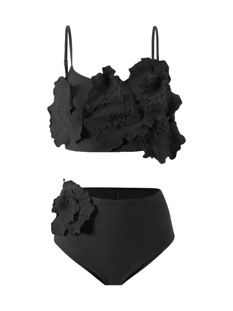 Biquíni Top Floral Com Calcinha Cintura Alta Biquíni Top Floral Com Calcinha Cintura Alta