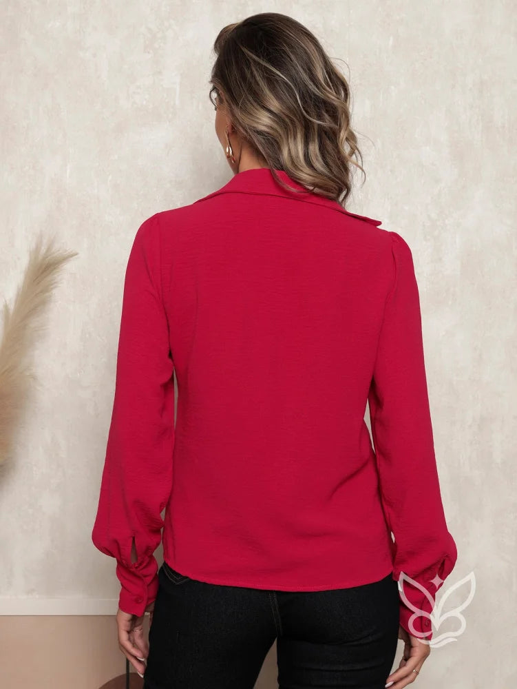 Blusa Manga Longa com Gola Babado Romântica Blusa Manga Longa com Gola Babado Romântica