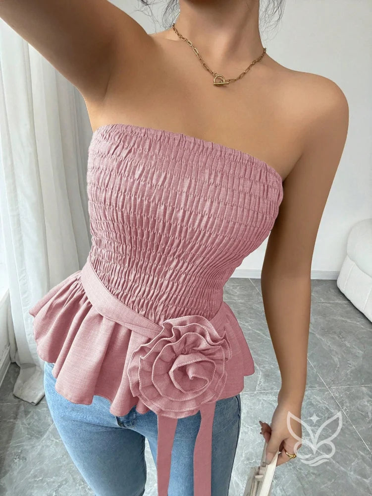 Blusa Peplum Minimalista Com Manga Bufante E Caimento Solto Blusa Peplum Minimalista Com Manga Bufante E Caimento Solto