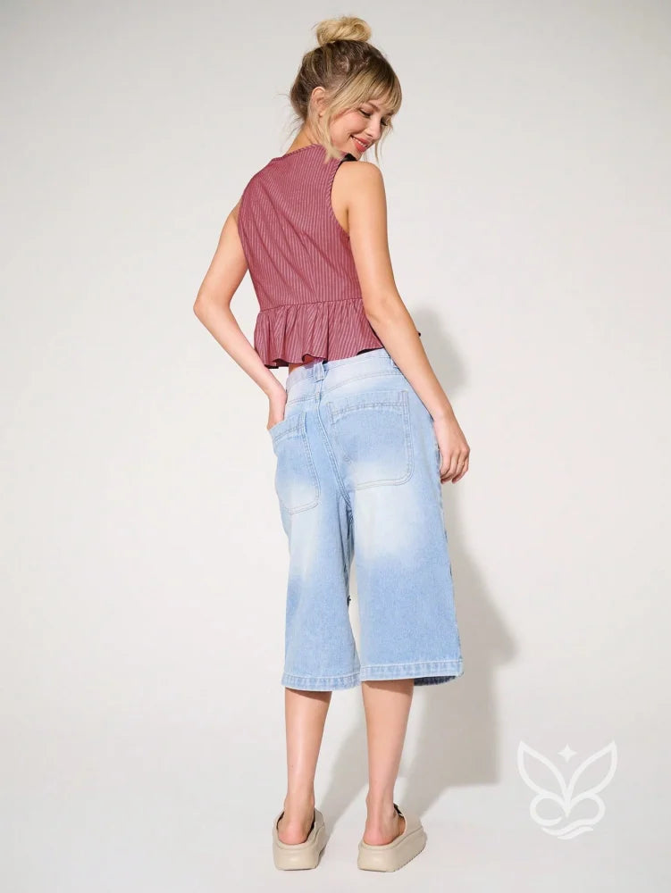 Blusa Regata Com Babado E Amarração Frontal Blusa Regata Com Babado E Amarração Frontal