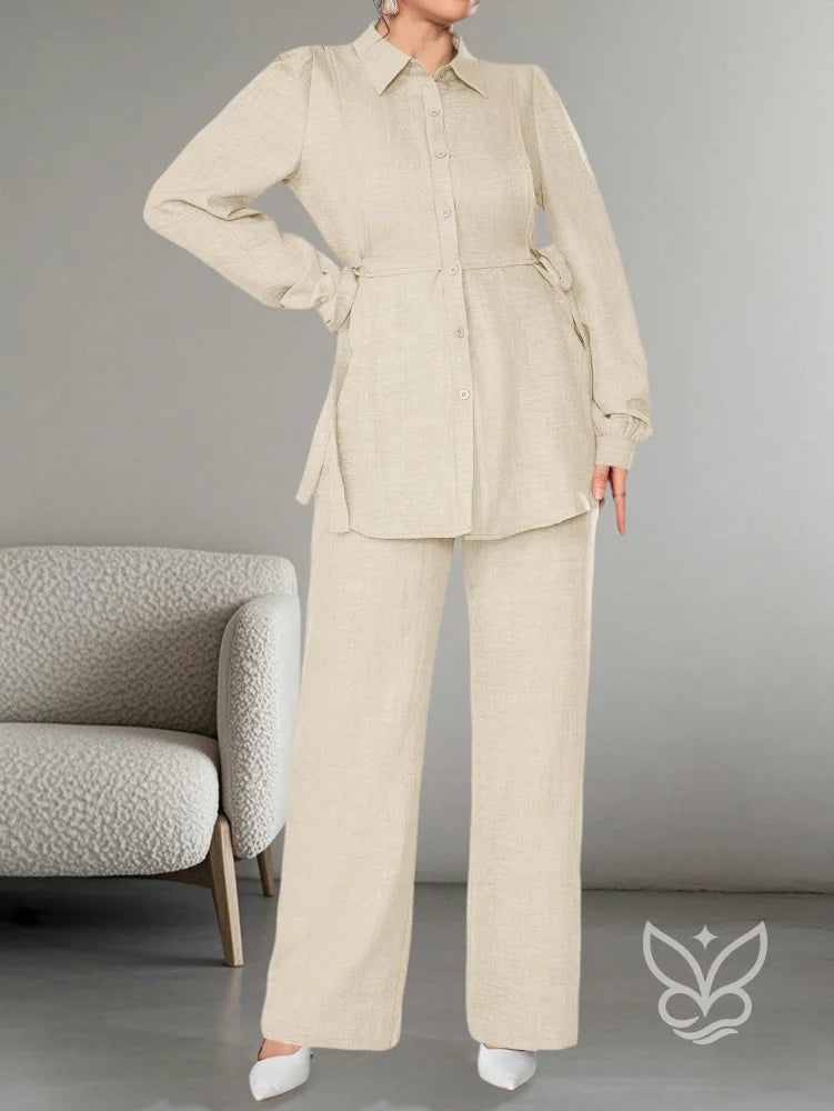 Conjunto Alfaiataria Blusa Botões Frente E Calça Conjunto Alfaiataria Blusa Botões Frente E Calça