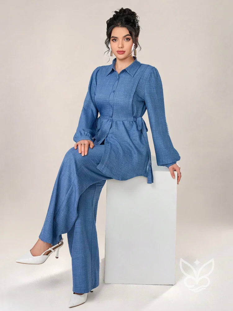 Conjunto Alfaiataria Blusa Botões Frente E Calça Conjunto Alfaiataria Blusa Botões Frente E Calça