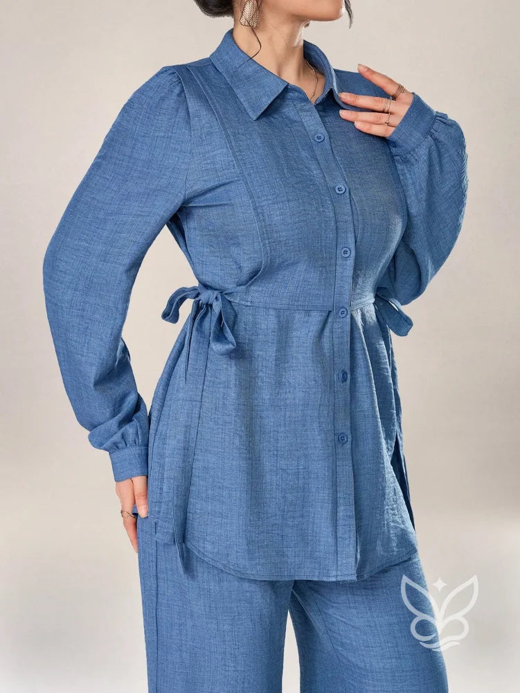 Conjunto Alfaiataria Blusa Botões Frente E Calça Conjunto Alfaiataria Blusa Botões Frente E Calça