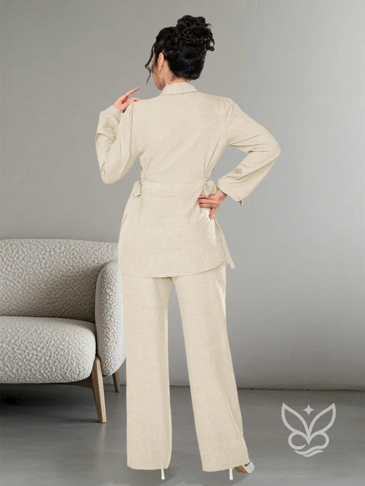 Conjunto Alfaiataria Blusa Botões Frente E Calça Conjunto Alfaiataria Blusa Botões Frente E Calça