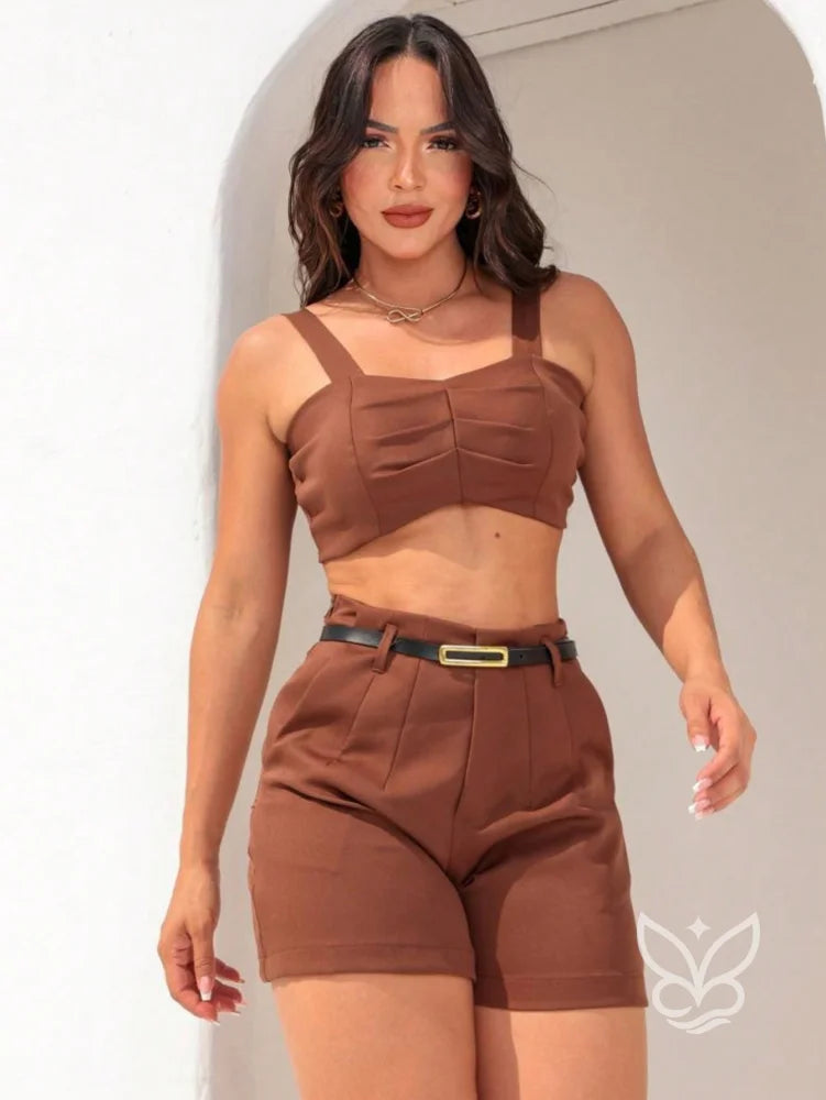 Conjunto Cropped Alfaitaria Com Shorts Conjunto Cropped Alfaitaria Com Shorts