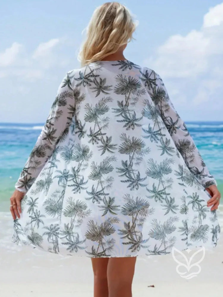 Conjunto de Biquíni com Shorts e Saída Estampada Conjunto de Biquíni com Shorts e Saída Estampada