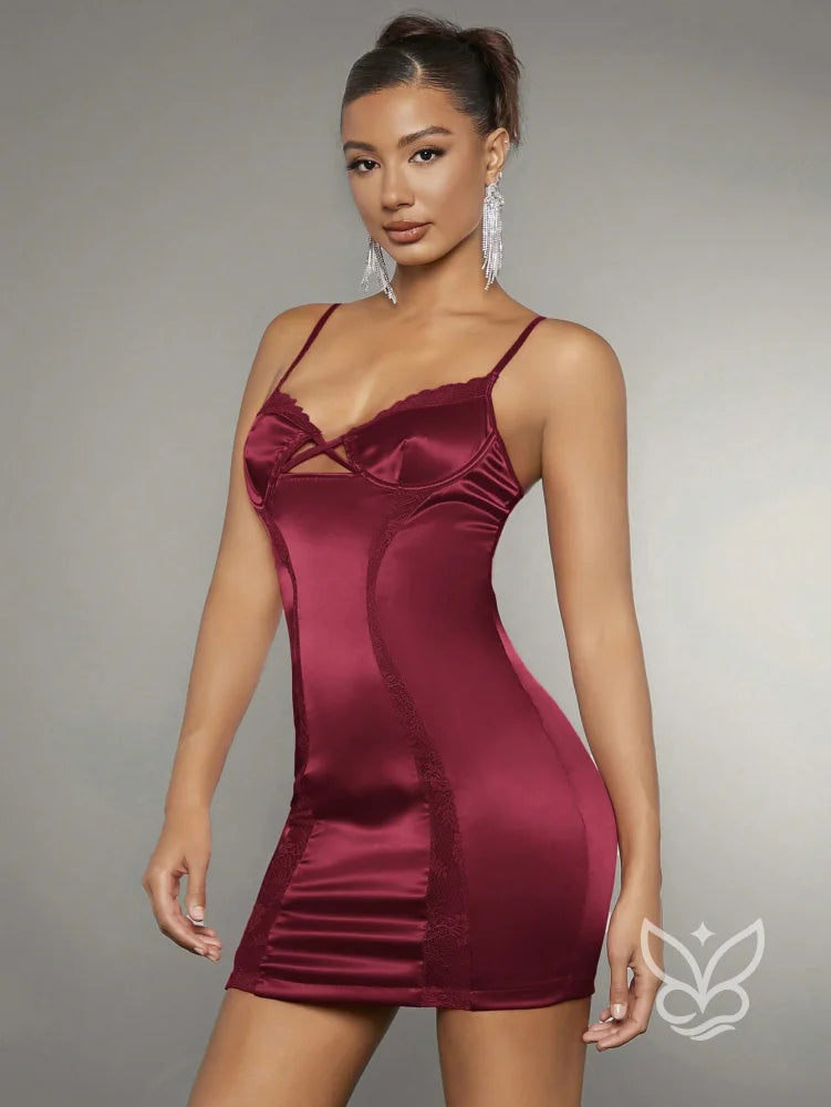 Vestido Bodycon Com Bustier Detalhes Em Renda E Alças Finas Vestido Bodycon Com Bustier Detalhes Em Renda E Alças Finas