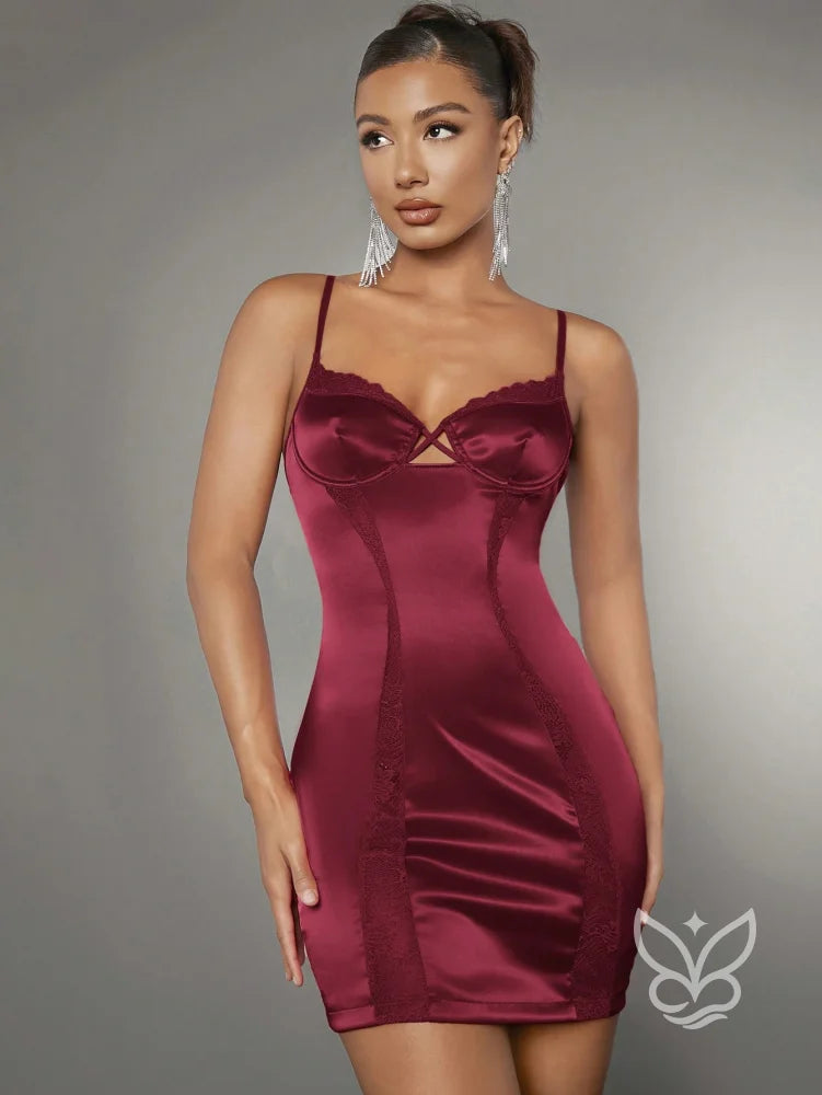 Vestido Bodycon Com Bustier Detalhes Em Renda E Alças Finas Vestido Bodycon Com Bustier Detalhes Em Renda E Alças Finas
