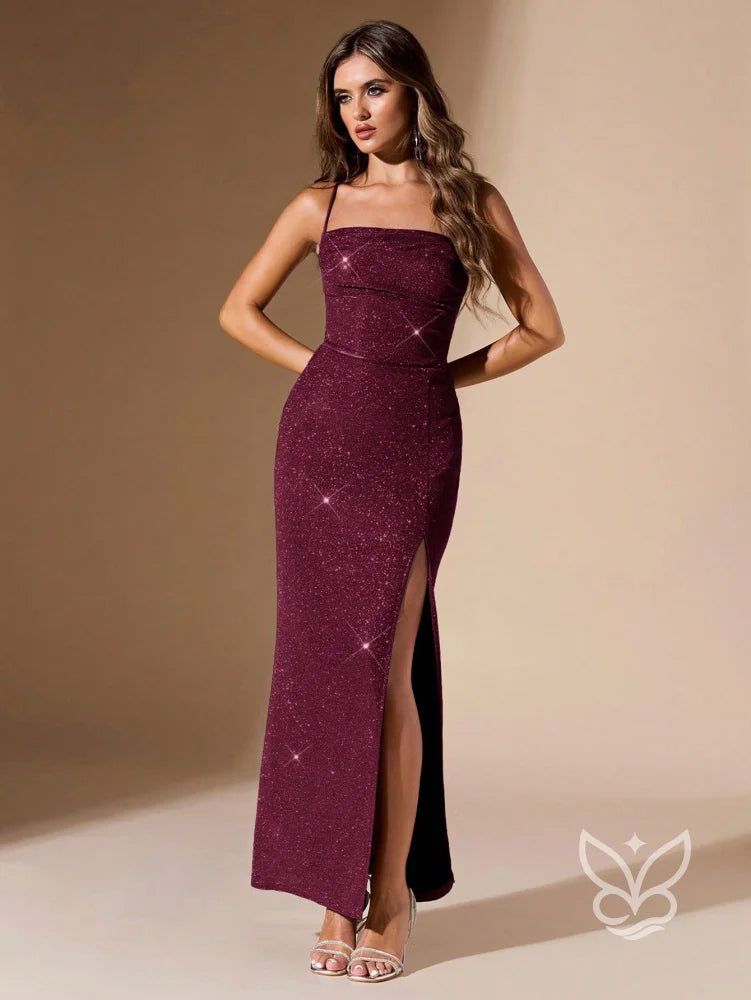 Vestido Longo Tomara Que Caia Com Fenda Lateral Vestido Longo Tomara Que Caia Com Fenda Lateral
