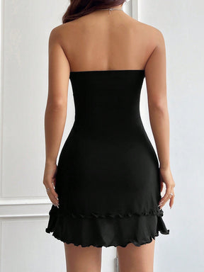 Vestido Tomara Que Caia Assimétrico Com Franja E Fenda