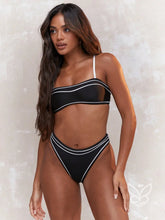 Biquíni Bandeau Cami Com Cores Contrastantes Preto / PP Biquíni Bandeau Cami Com Cores Contrastantes