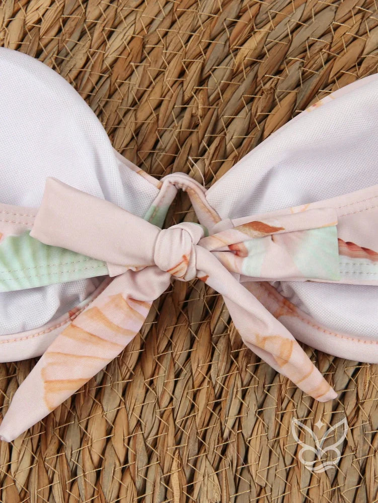 Biquíni Bandeau Com Saída Saia Praia Biquíni Bandeau Com Saída Saia Praia