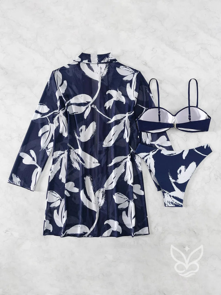 Biquíni Bandeau Push Up Com Saída Saia Peplum Biquíni Bandeau Push Up Com Saída Saia Peplum