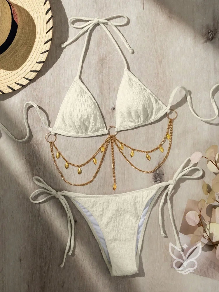 Biquíni Cortininha Com Correntes Decorativas Biquíni Cortininha Com Correntes Decorativas
