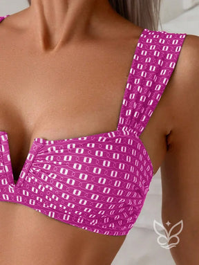 Biquíni Estampado Com Alças Largas E Cintura Alta Biquíni Estampado Com Alças Largas E Cintura Alta