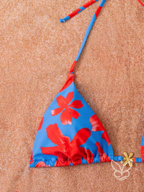 Biquíni Estampado Cortininha Com Miçangas No Top Biquíni Estampado Cortininha Com Miçangas No Top