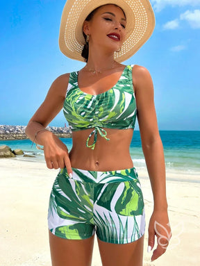 Biquíni Halter Com Amarração Frontal Cheeky E Kimono Biquíni Halter Com Amarração Frontal Cheeky E Kimono