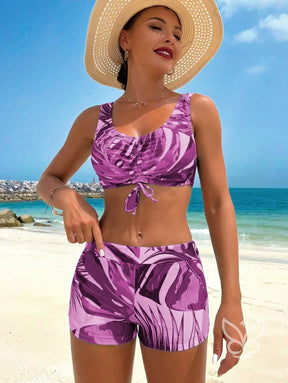 Biquíni Halter Com Amarração Frontal Cheeky E Kimono Biquíni Halter Com Amarração Frontal Cheeky E Kimono