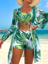 Biquíni Halter Com Amarração Frontal Cheeky E Kimono Bege / PP Biquíni Halter Com Amarração Frontal Cheeky E Kimono