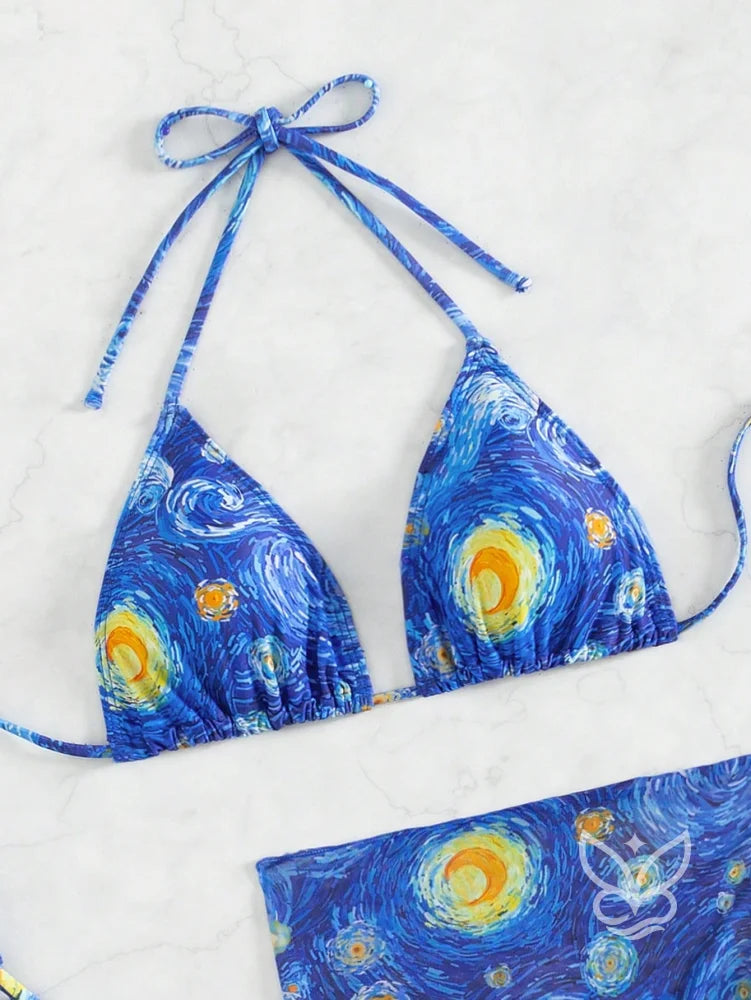 Biquíni Halter Com Amarração Lateral E Saída Sarong Biquíni Halter Com Amarração Lateral E Saída Sarong