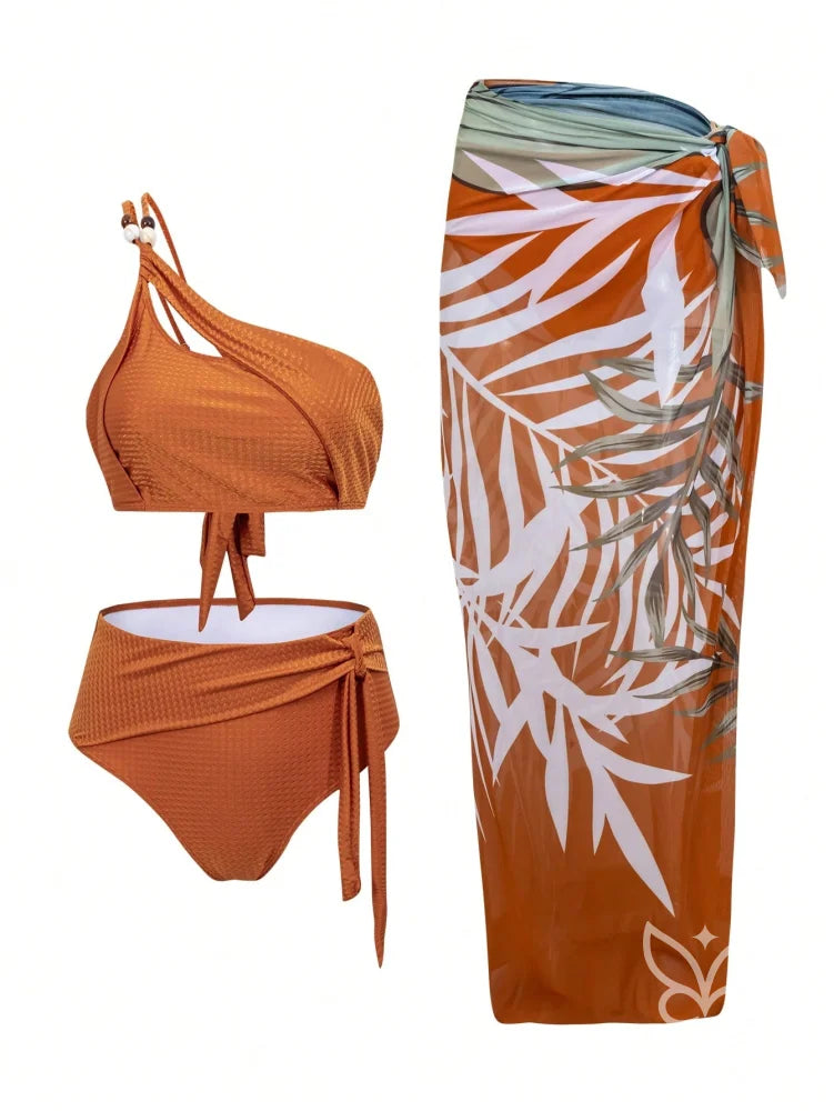 Biquíni Halter Com Top Separado E Saída Saia Praia Biquíni Halter Com Top Separado E Saída Saia Praia