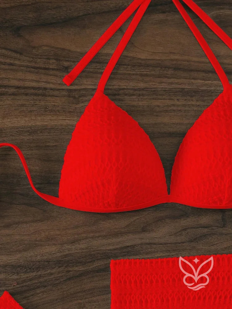 Biquíni Halter Sexy Com Saída Saia Praia Biquíni Halter Sexy Com Saída Saia Praia