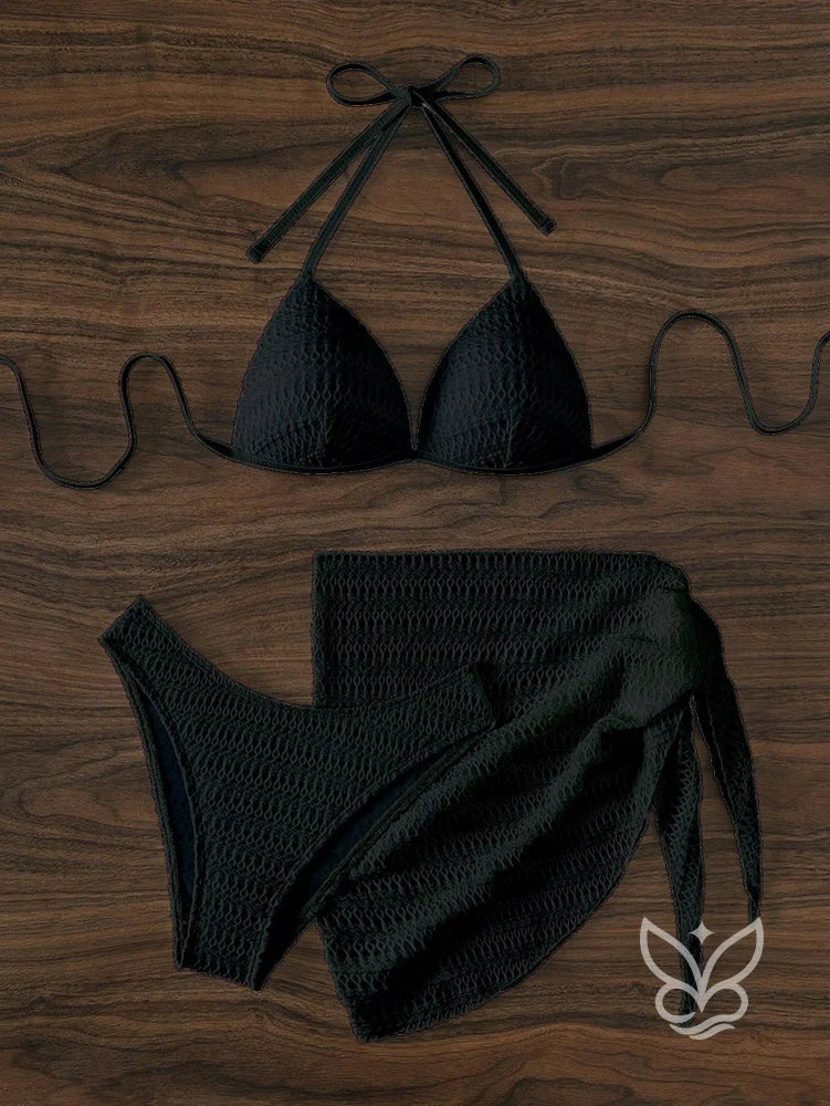 Biquíni Halter Sexy Com Saída Saia Praia Biquíni Halter Sexy Com Saída Saia Praia
