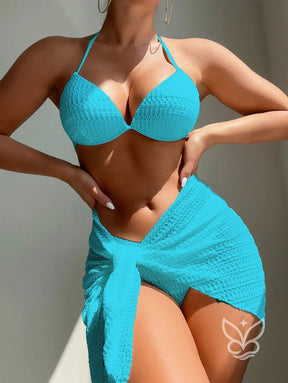 Biquíni Halter Sexy Com Saída Saia Praia Biquíni Halter Sexy Com Saída Saia Praia