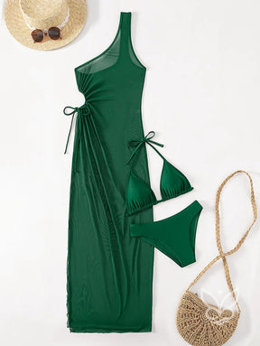 Biquíni Halter Triângulo Cutout Lateral Com Saída Vestido Biquíni Halter Triângulo Cutout Lateral Com Saída Vestido