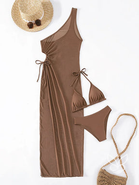 Biquíni Halter Triângulo Cutout Lateral Com Saída Vestido Biquíni Halter Triângulo Cutout Lateral Com Saída Vestido