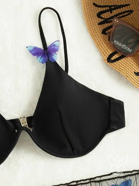 Biquíni Push Up Com Borboleta E Saída Saia Praia Biquíni Push Up Com Borboleta E Saída Saia Praia