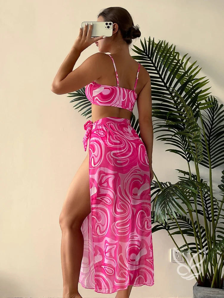 Biquíni Top Cami Cintura Alta Com Saia Praia Biquíni Top Cami Cintura Alta Com Saia Praia