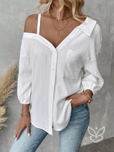 Blusa de Botão com Caimento Solto e Alça Fina Branco / PP Blusa de Botão com Caimento Solto e Alça Fina