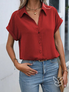 Blusa Gola Lapela Com Manga Morcego Curta Blusa Gola Lapela Com Manga Morcego Curta