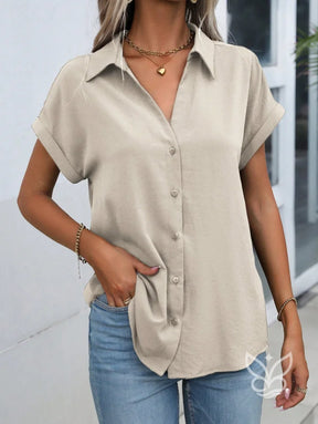 Blusa Gola Lapela Com Manga Morcego Curta Blusa Gola Lapela Com Manga Morcego Curta
