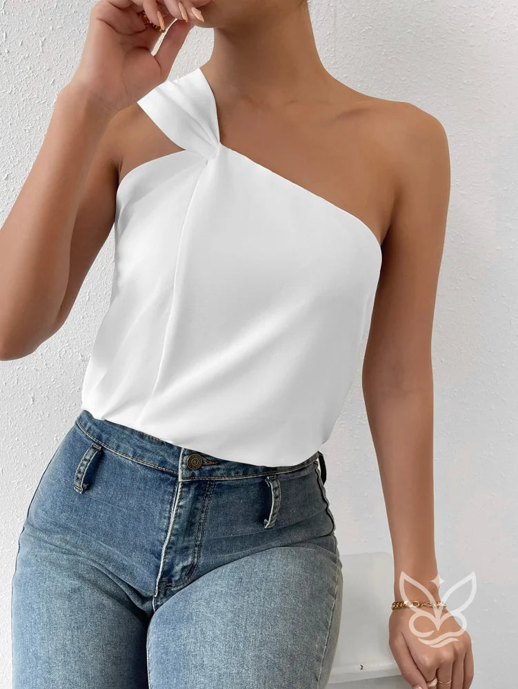 Blusa Gola Redonda Com Manga Bufante Branco / PP Blusa Gola Redonda Com Manga Bufante