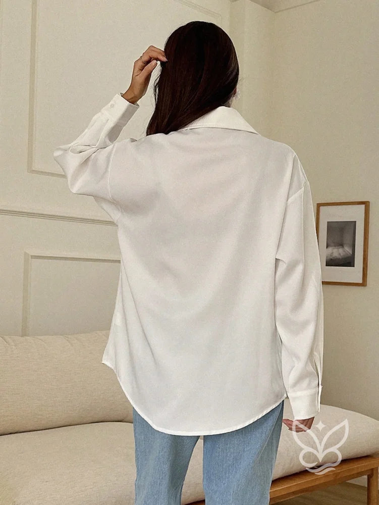 Blusa Listrada Oversized Manga Longa Blusa Listrada Oversized Manga Longa