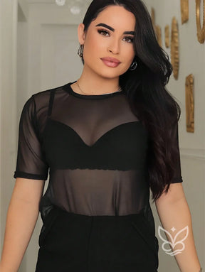 Blusa Manga Bufante Com Decote V E Detalhes Plissados Blusa Manga Bufante Com Decote V E Detalhes Plissados