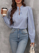 Blusa Manga Longa Com Gola Alta E Fechamento Por Botões Azul / PP Blusa Manga Longa Com Gola Alta E Fechamento Por