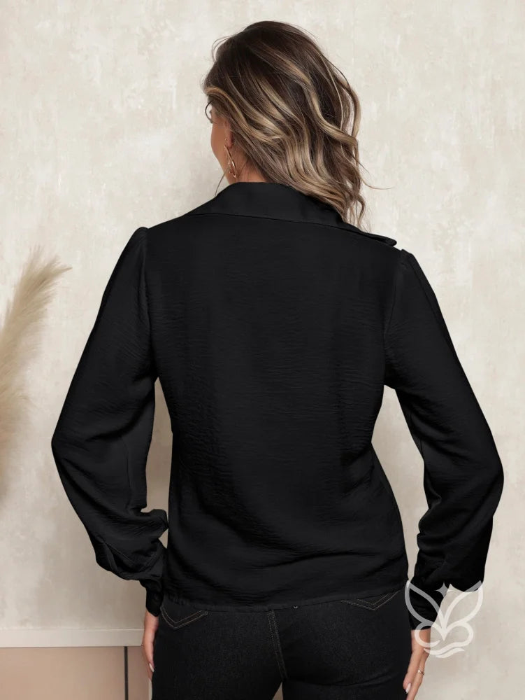 Blusa Manga Longa com Gola Babado Romântica Blusa Manga Longa com Gola Babado Romântica