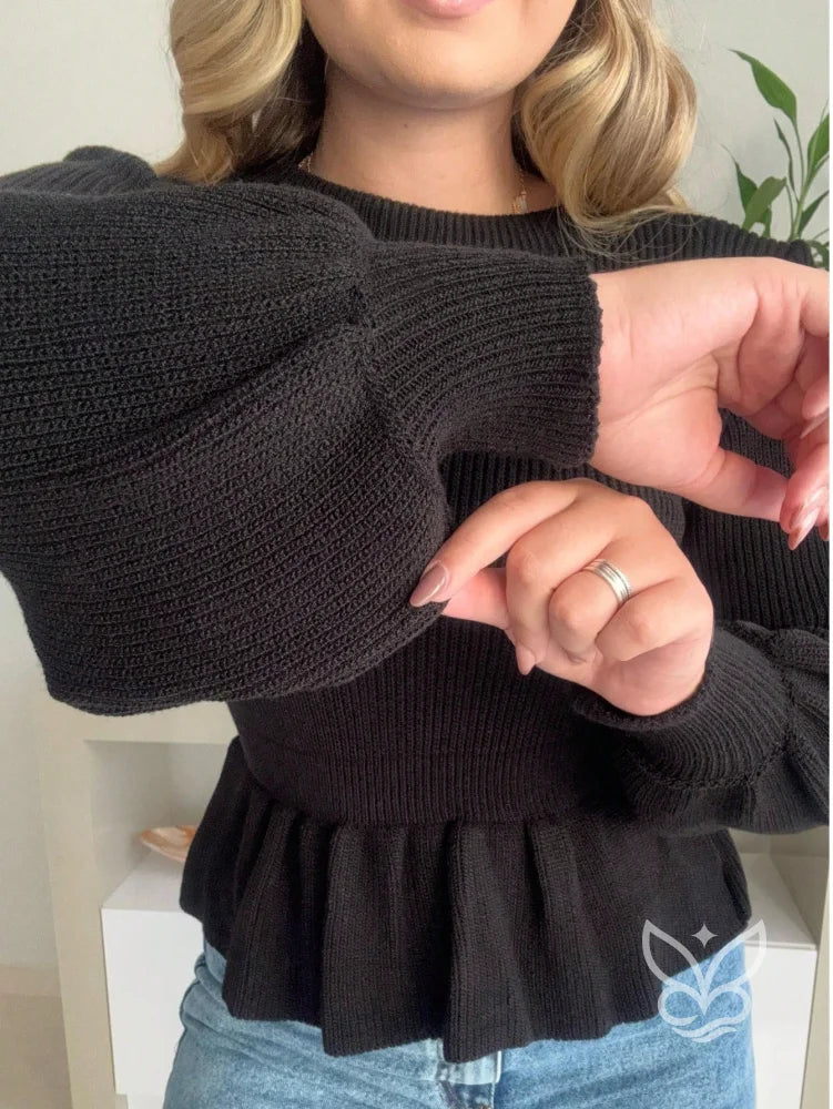 Blusa Peplum Modal Com Babados E Caimento Ajustado Blusa Peplum Modal Com Babados E Caimento Ajustado