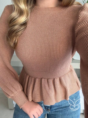 Blusa Peplum Modal Com Babados E Caimento Ajustado Blusa Peplum Modal Com Babados E Caimento Ajustado