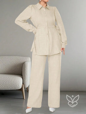 Conjunto Alfaiataria Blusa Botões Frente E Calça Conjunto Alfaiataria Blusa Botões Frente E Calça
