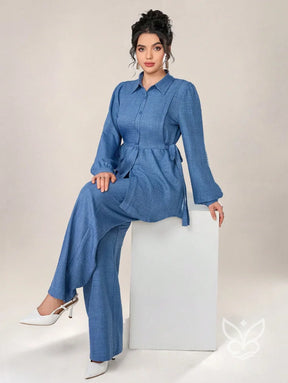 Conjunto Alfaiataria Blusa Botões Frente E Calça Conjunto Alfaiataria Blusa Botões Frente E Calça