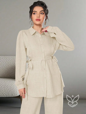 Conjunto Alfaiataria Blusa Botões Frente E Calça Conjunto Alfaiataria Blusa Botões Frente E Calça