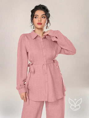 Conjunto Alfaiataria Blusa Botões Frente E Calça Conjunto Alfaiataria Blusa Botões Frente E Calça